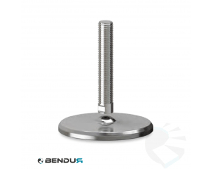 Stelvoet met machinaal bewerkte voet basis & rvs spindel met volledig schroefdraad - &Oslash;125