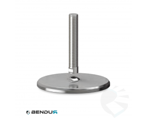 Stelvoet met machinaal bewerkte voet basis & rvs spindel met volledig schroefdraad - &Oslash;150