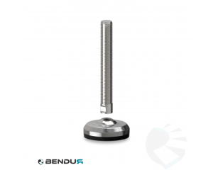 Stelvoet met machinaal bewerkte voet basis & rvs spindel met volledig schroefdraad - &Oslash;60 + ar