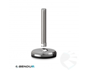 Stelvoet met machinaal bewerkte voet basis & rvs spindel met volledig schroefdraad - &Oslash;80 + ar