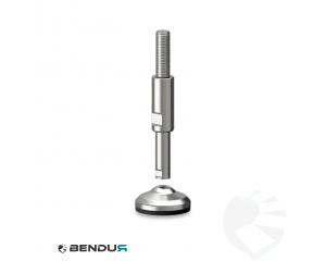 Leveling foot hygienic with overmolded baseplate - &Oslash;60 + ar