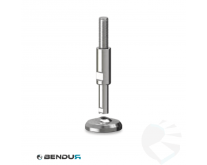 Stelvoet hygi&euml;nisch met machinaal bewerkte voet basis - &Oslash;60