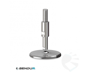 Stelvoet hygi&euml;nisch met machinaal bewerkte voet basis - &Oslash;125