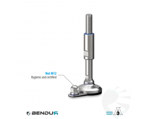Leveling foot hygienic certified with overmolded sd baseplate + fh - &Oslash;60 + ar