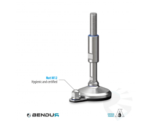 Leveling foot hygienic certified with overmolded sd baseplate + fh - &Oslash;80 + ar