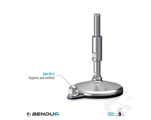 Leveling foot hygienic certified with overmolded sd baseplate + fh - &Oslash;125 + ar