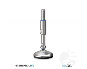 Leveling foot hygienic certified with overmolded sd baseplate - &Oslash;80 + ar
