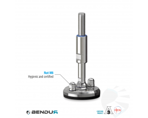 Leveling foot hygienic certified with machine sd baseplate - &Oslash;80 + ar