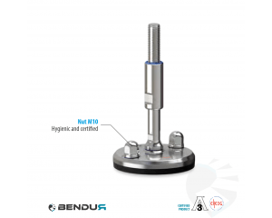 Leveling foot hygienic certified with machine sd baseplate - &Oslash;105 + ar