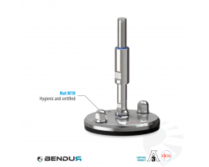 Leveling foot hygienic certified with machine sd baseplate - &Oslash;125 + ar