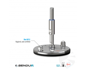 Leveling foot hygienic certified with machine sd baseplate - &Oslash;150 + ar
