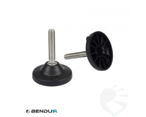 Leveling foot with plastic baseplate & fully threaded spindle | type b - &Oslash;123