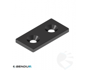 STEEL CONNECTING PLATE - BLACK POWDER COATED | 20x40 - 2x CS M5