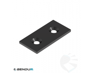 Steel connecting plate - black powder coated | 30x60 - 2x cs M6