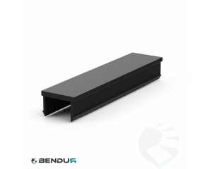 Plastic cover profile BSB pp - slot 10 | black - l=2m