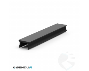 Plastic cover profile ISB pp - slot 8 | black - l=2m