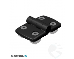 Plastic combi hinge none-detachable 40 + assembly set - slot 10 | 40x40