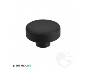 Kunststof ronde knop Ø50 met draadinsert - zwart