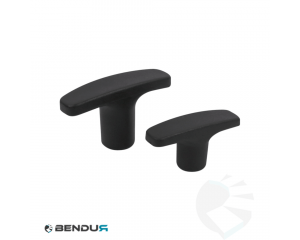 Kunststof T-grip met draadinsert - zwart