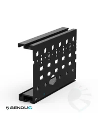 Aluminium roller conveyor side profile | 40x126 - Hole pattern 30 - Black