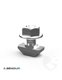 Hammer head screw BSB - slot 8 | 1.5 + flange nut