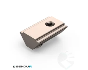 Indraaibare T-sleuf moer 11.8 x 6.6 zu BSB met veerbelaste kogel - sleuf 8 | 0.5 - rvs