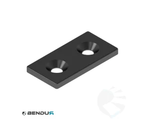 STEEL CONNECTING PLATE - BLACK POWDER COATED | 20x40 - 2x CS M5