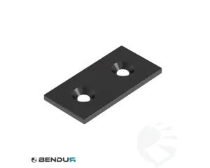 Steel connecting plate - black powder coated | 30x60 - 2x cs M6