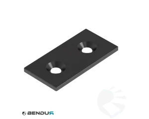 Steel connecting plate - black powder coated | 40x80 - 2x cs M8