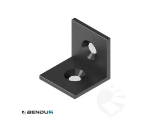 Steel connecting angle - black powder coated | 20x20 - 2x cs M5
