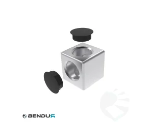 Aluminium kubus-verbinder 2D BSB - sleuf 8 | 30x30
