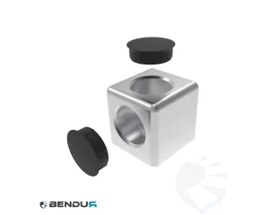 Aluminium kubus-verbinder 2D BSB - sleuf 10 | 40x40