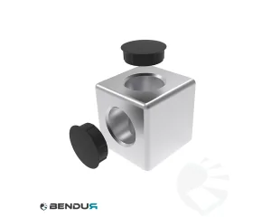 Aluminium kubus-verbinder 2D BSB - sleuf 10 | 50x50