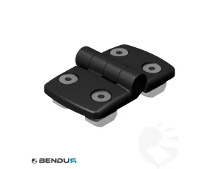 Plastic combi hinge none-detachable 40 + assembly set - slot 10 | 40x40