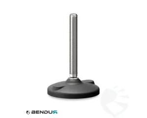 Stelvoet met kunststof voet basis & spindel met volledig schroefdraad - &Oslash;100