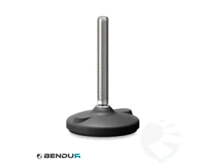 Stelvoet met kunststof voet basis & spindel met volledig schroefdraad - &Oslash;100 + ar