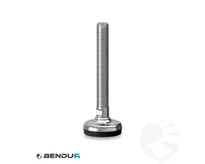 Stelvoet met overgoten voet basis & rvs spindel met volledig schroefdraad - &Oslash;50 + ar