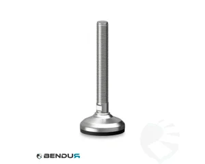 Stelvoet met overgoten voet basis & rvs spindel met volledig schroefdraad - &Oslash;60 + ar