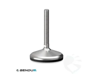 Stelvoet met overgoten voet basis & rvs spindel met volledig schroefdraad - &Oslash;105 + ar