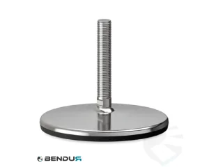 Stelvoet met overgoten voet basis & rvs spindel met volledig schroefdraad - &Oslash;180 + ar