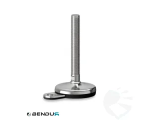 Stelvoet met overgoten voet basis + fg & rvs spindel met volledig schroefdraad - &Oslash;75 + ar