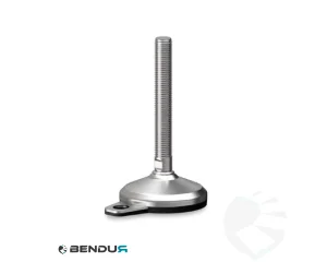 Stelvoet met overgoten voet basis + fg & rvs spindel met volledig schroefdraad - &Oslash;80 + ar