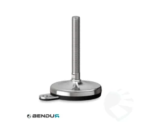 Stelvoet met overgoten voet basis + fg & rvs spindel met volledig schroefdraad - &Oslash;100 + ar