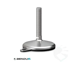 Leveling foot with overmolded baseplate + fh & fully threaded ss spindle - &Oslash;125 + ar