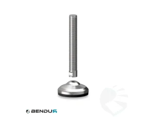 Stelvoet met overgoten voet basis & rvs spindel met volledig schroefdraad - &Oslash;60 + ar