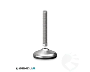 Stelvoet met overgoten voet basis & rvs spindel met volledig schroefdraad - &Oslash;80 + ar