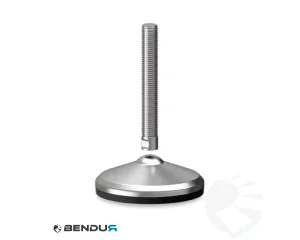 Stelvoet met overgoten voet basis & rvs spindel met volledig schroefdraad - &Oslash;105 + ar