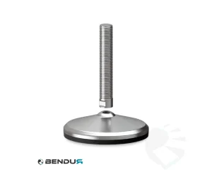 Stelvoet met overgoten voet basis & rvs spindel met volledig schroefdraad - &Oslash;125 + ar