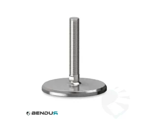 Stelvoet met machinaal bewerkte voet basis & rvs spindel met volledig schroefdraad - &Oslash;125