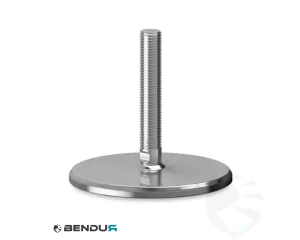 Stelvoet met machinaal bewerkte voet basis & rvs spindel met volledig schroefdraad - &Oslash;150